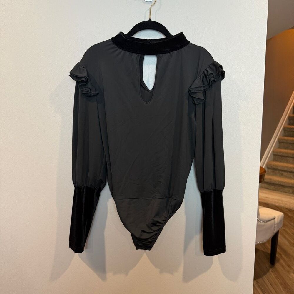 Molly Bracken Black Velvet Bodysuit
